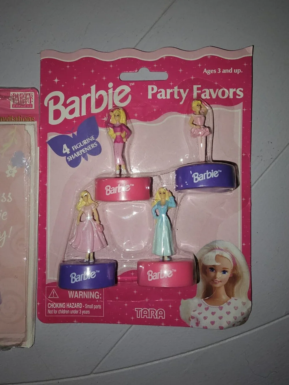 90s Barbie Birthday Party Invitations & Pencil Sharpener Party Favors - New